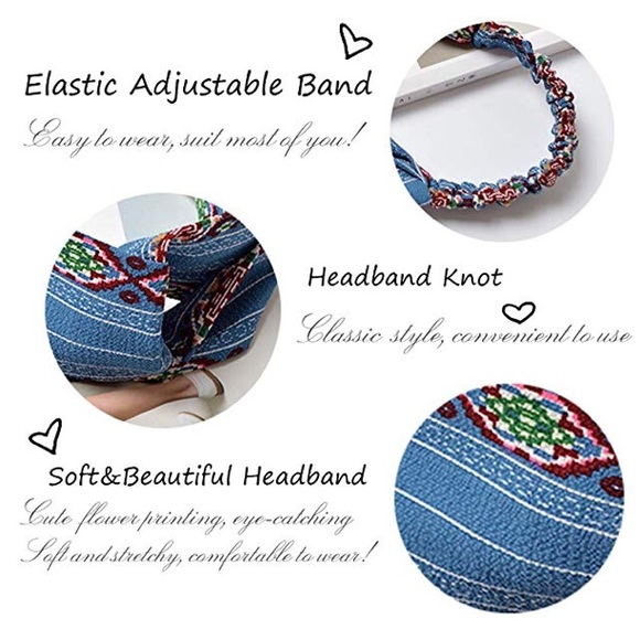 Yellow & Pink Floral Boho Twist Headband - Picture 8 of 8